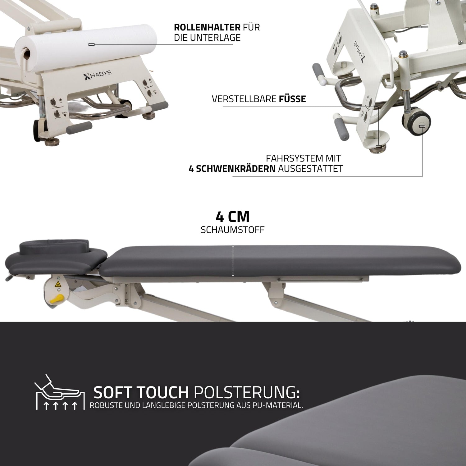 Massageliege Elektrisch Evero V4 4-Segmente | Steuerrahmen | 3 Jahre Garantie