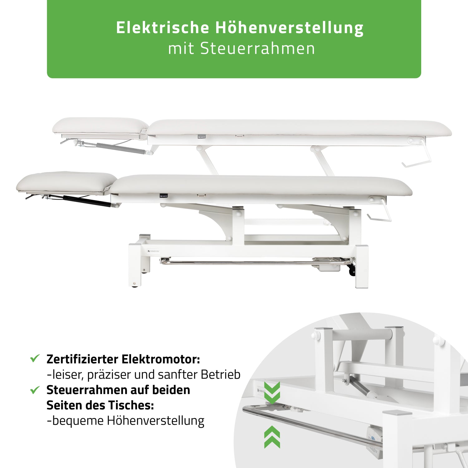 Massageliege Elektrisch Fortis 2 Ergo | 2-Segmente | Handfernbedienung Steuerrahmen | 3 Jahre Garantie
