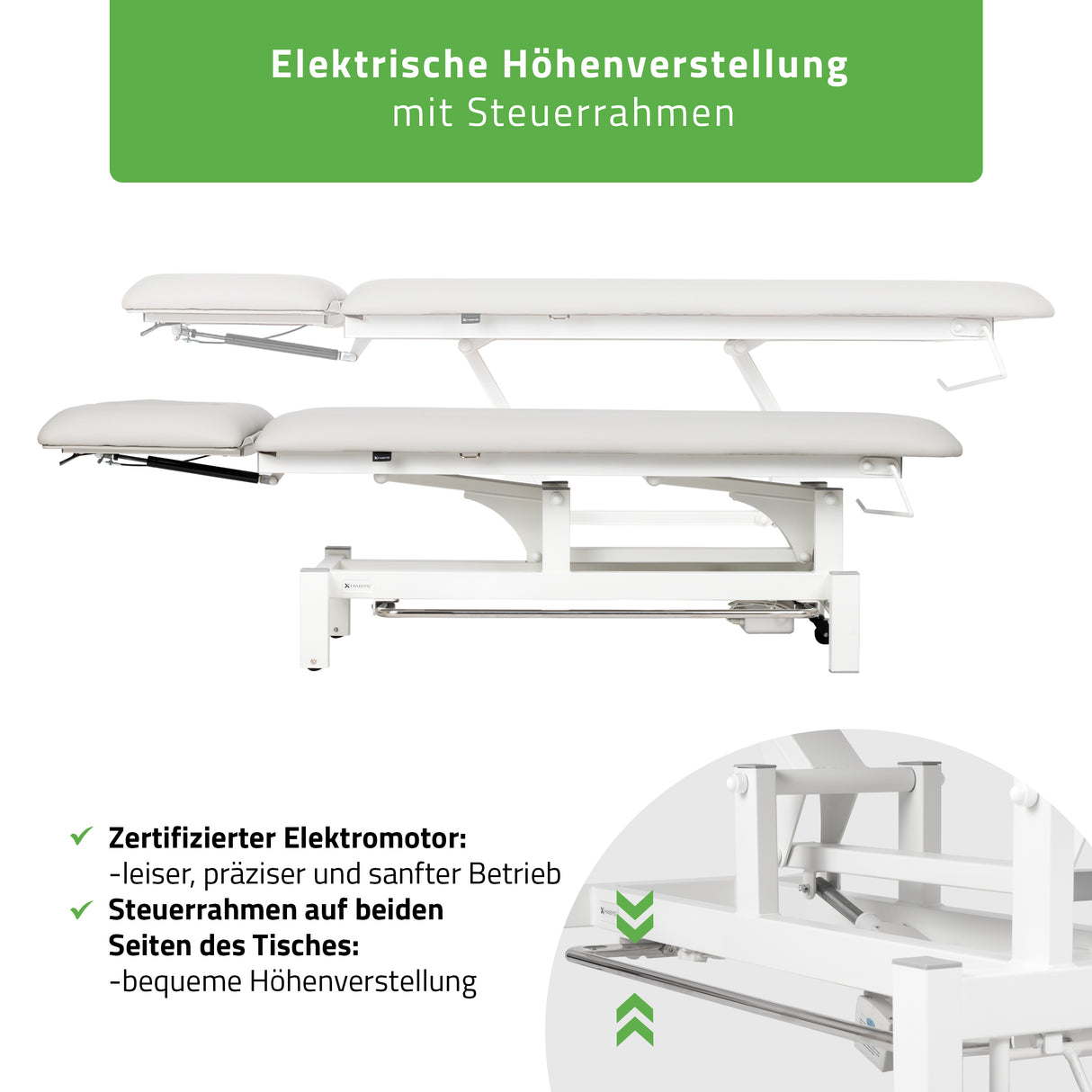 Massageliege Elektrisch Fortis 2 Ergo | 2-Segmente | Handfernbedienung Steuerrahmen | 3 Jahre Garantie