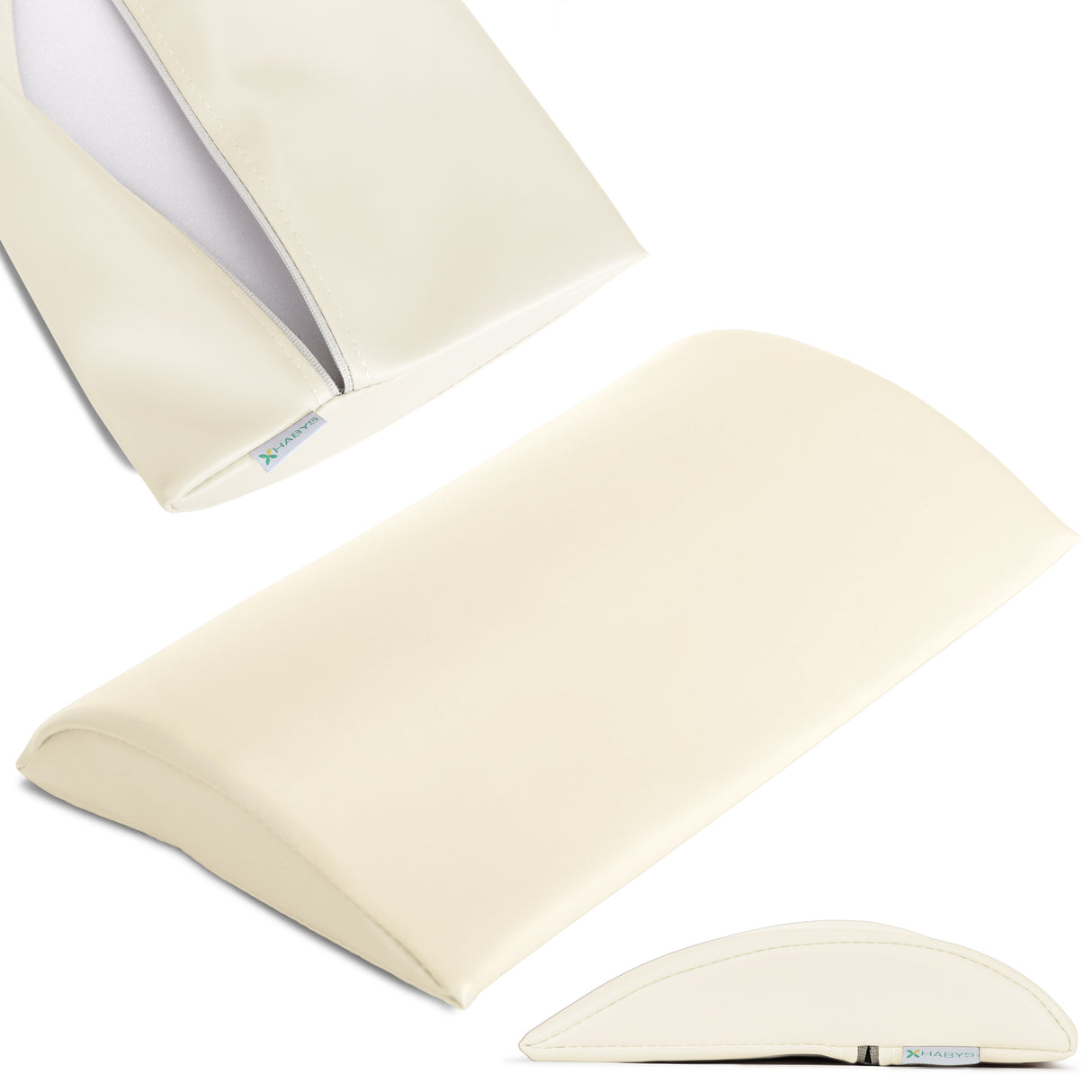 Lenden-Halbrolle für Massage | 40x25x5 | Polsterung Satin Comfort