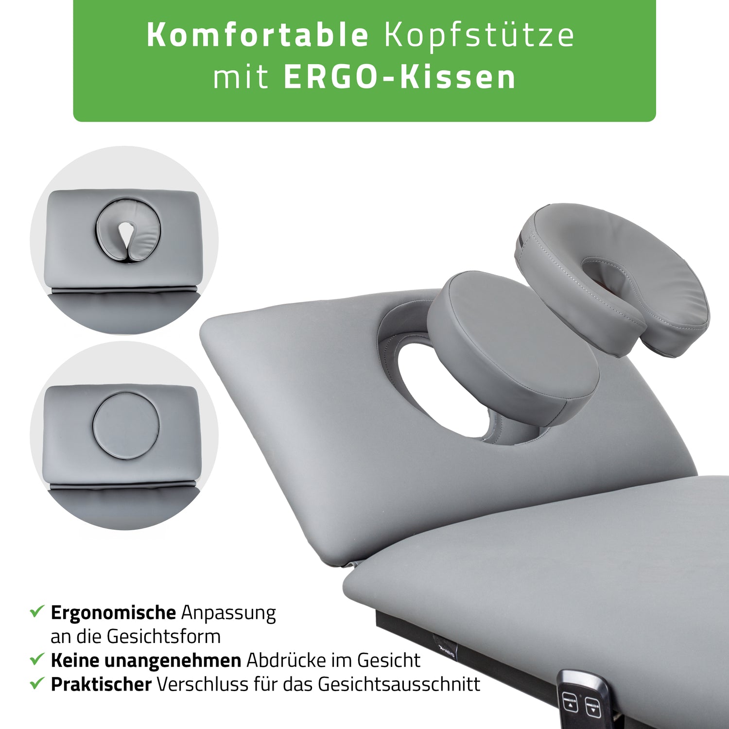 Massageliege Elektrisch Fortis 2 Ergo | 2-Segmente | Handfernbedienung Steuerrahmen | 3 Jahre Garantie