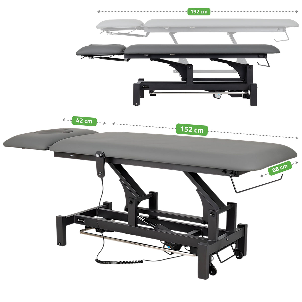 Massageliege Elektrisch Fortis 2 Ergo | 2-Segmente | Handfernbedienung Steuerrahmen | 3 Jahre Garantie