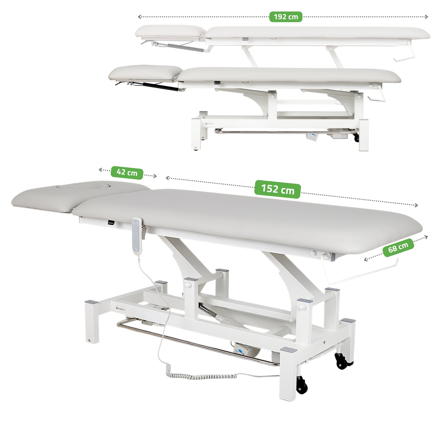 Massageliege Elektrisch Fortis 2 Ergo | 2-Segmente | Handfernbedienung Steuerrahmen | 3 Jahre Garantie