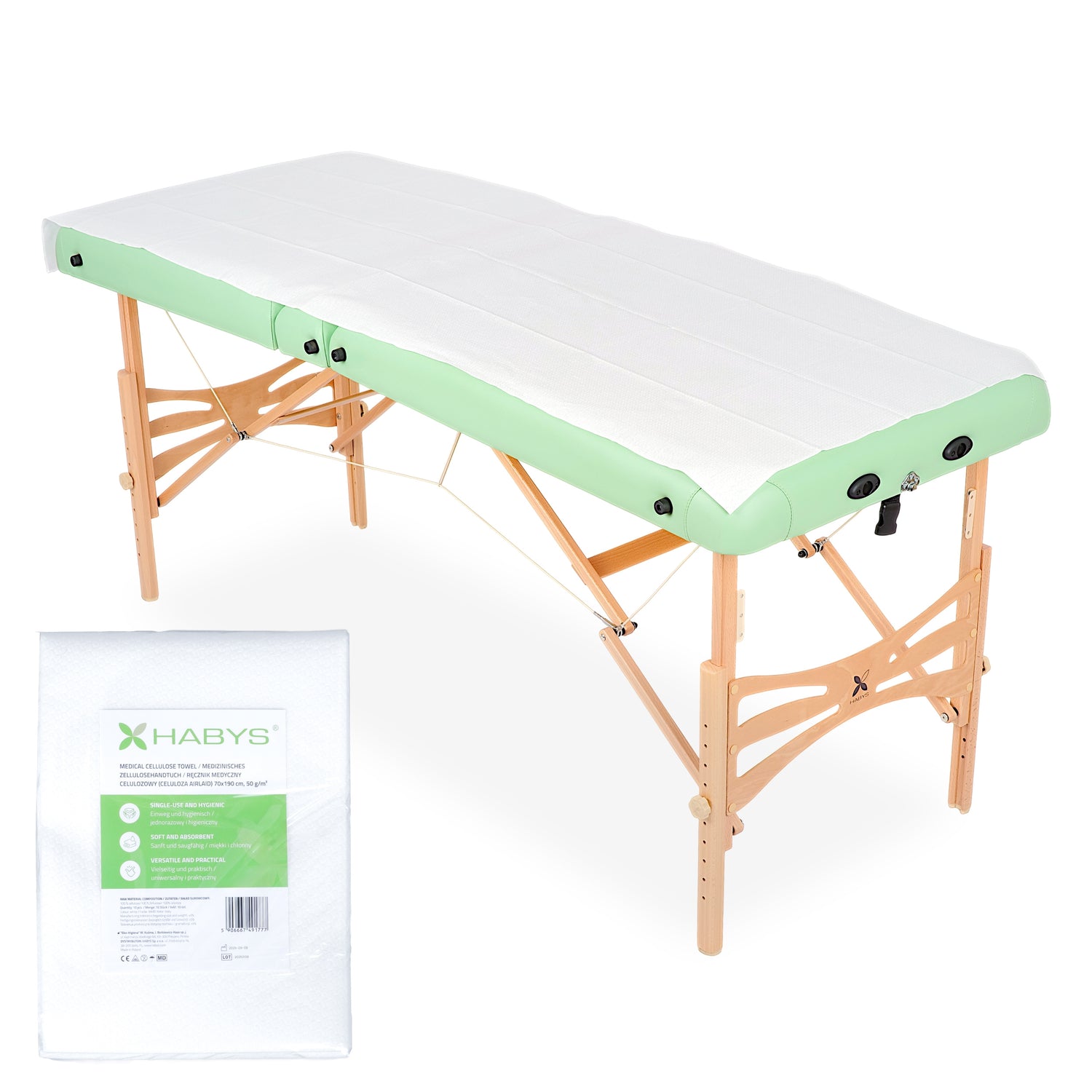 Zellulose-Unterlage | Zellulosehandtuch | 190×70 cm, 50 g/m² | 10 Stück