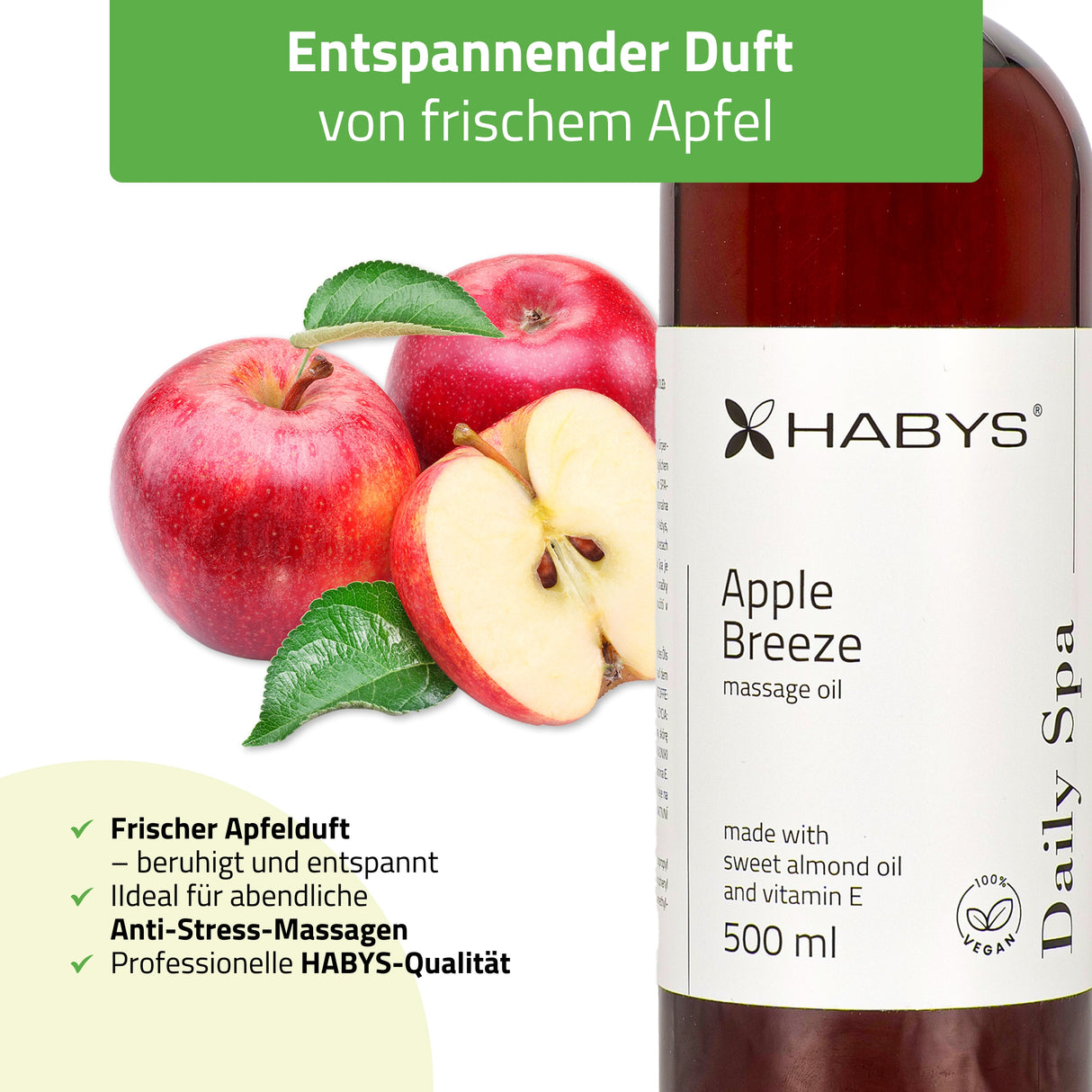 Massageöl Daily Spa | Apple Breeze | HABYS 500 ml