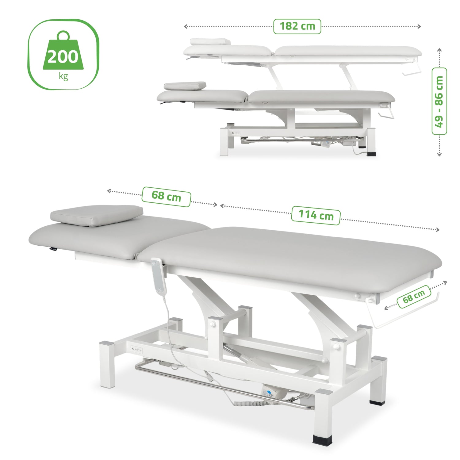 Massageliege Elektrisch Fortis 2 | 2-Segmente | Handfernbedienung Steuerrahmen | 3 Jahre Garantie