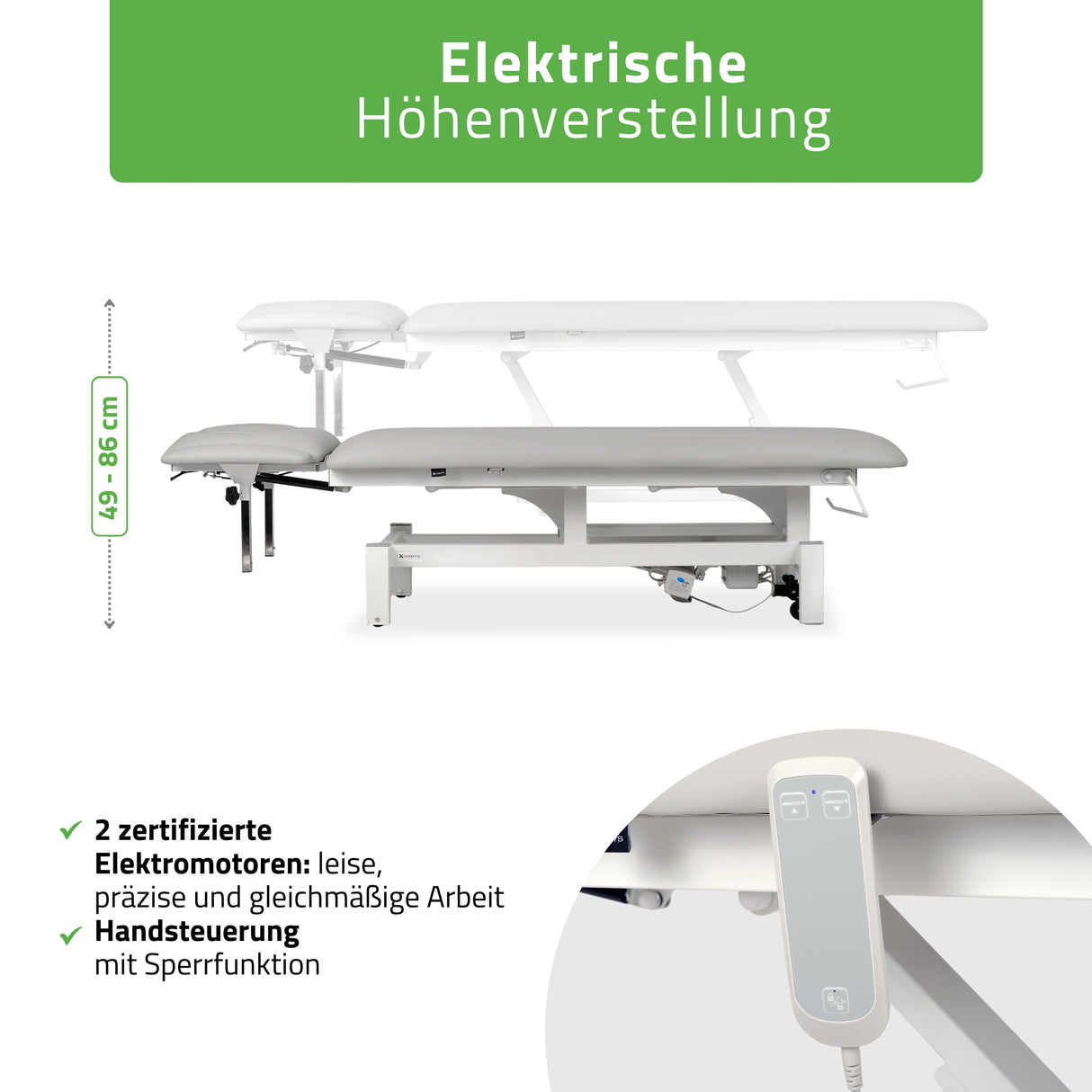 Massageliege Elektrisch Fortis 4 Ergo | 4-Segmente | Handfernbedienung | 3 Jahre Garantie