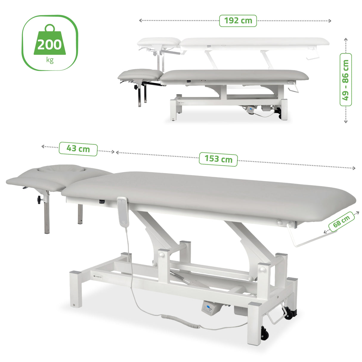 Massageliege Elektrisch Fortis 4 Ergo | 4-Segmente | Handfernbedienung | 3 Jahre Garantie