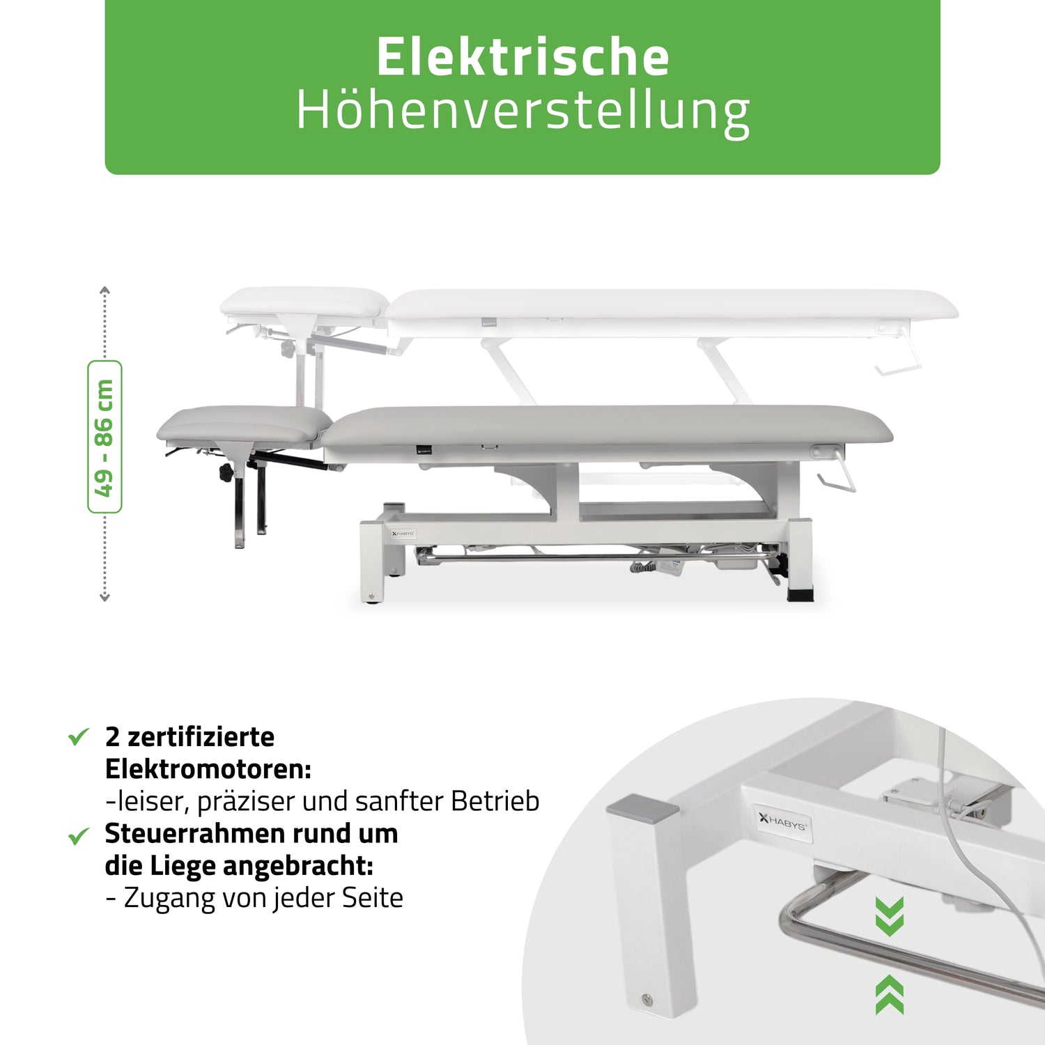 Massageliege Elektrisch Fortis 4 Ergo | 4-Segmente | Handfernbedienung Steuerrahmen | 3 Jahre Garantie