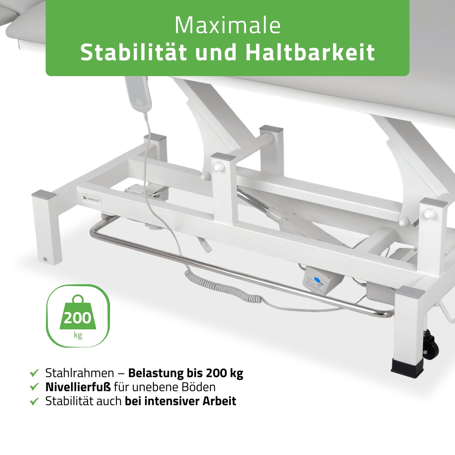 Massageliege Elektrisch Fortis 4 Ergo | 4-Segmente | Handfernbedienung Steuerrahmen | 3 Jahre Garantie