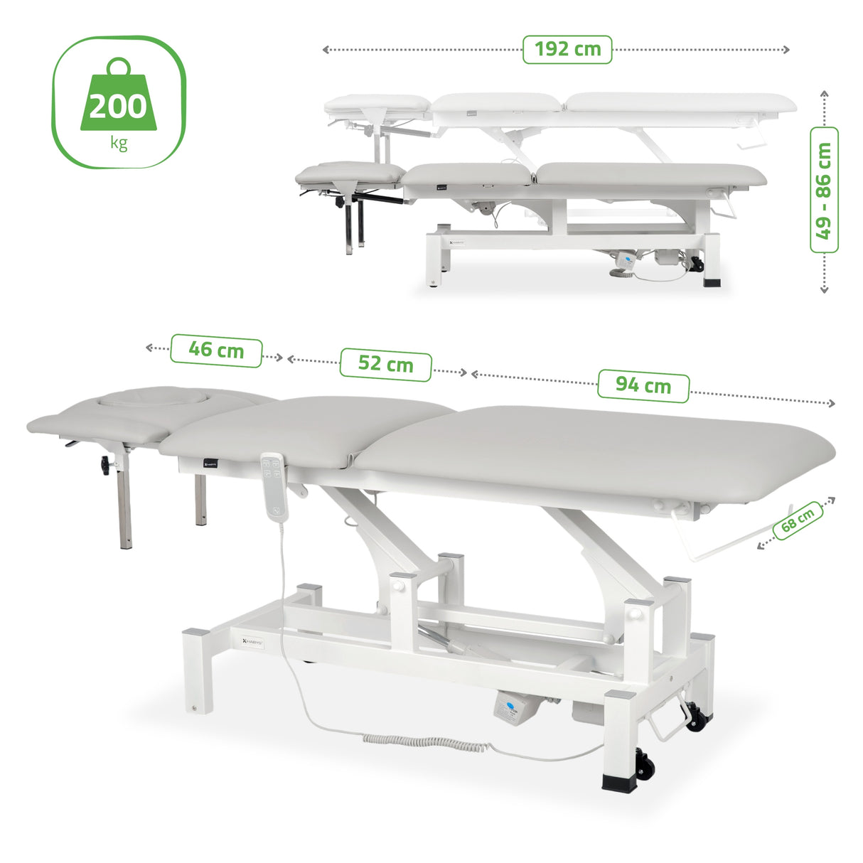 Massageliege Elektrisch Fortis 5 Ergo | 5-Segmente | Handfernbedienung | 3 Jahre Garantie