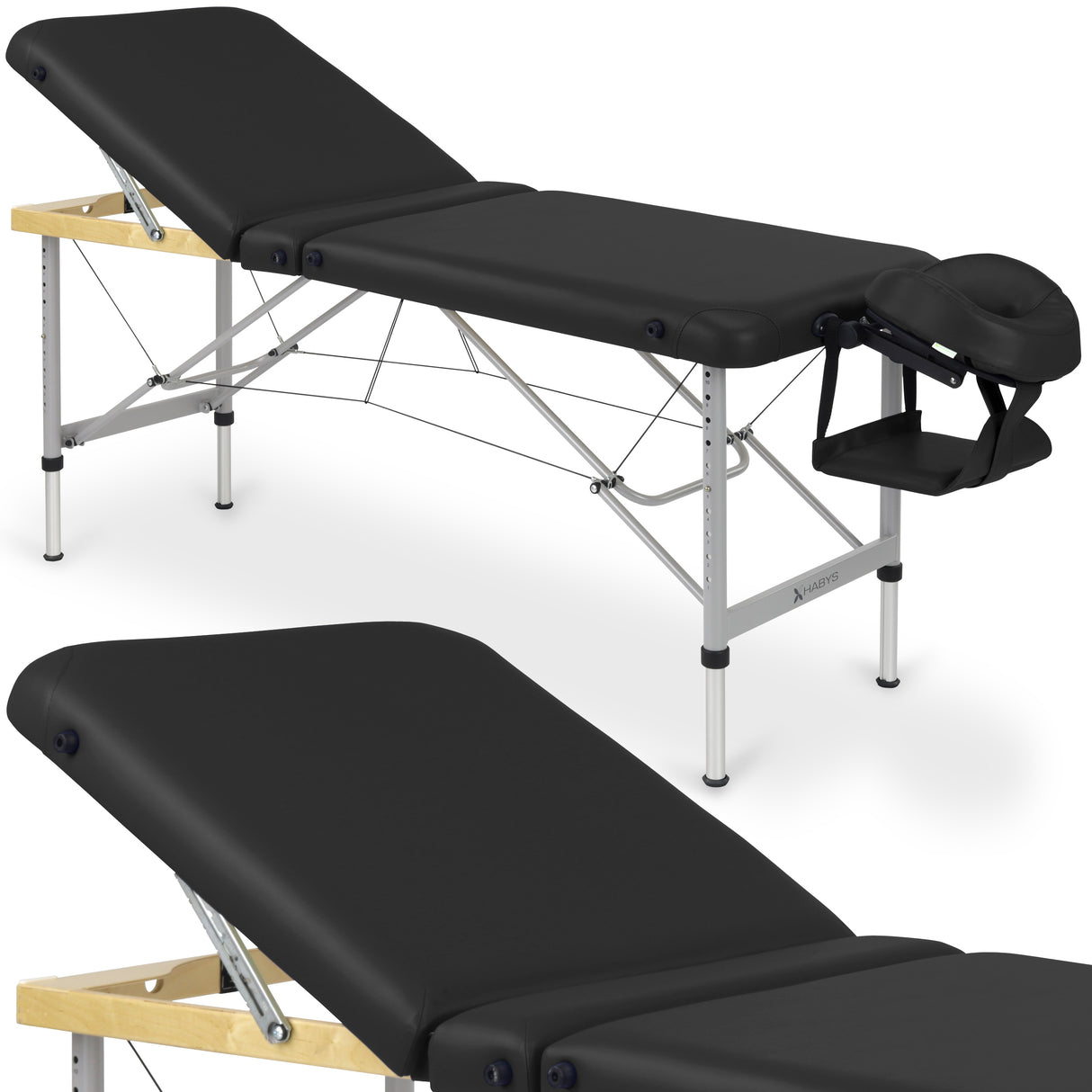 Massagetafel Inklapbaar Aero Plus | 60 cm | Zwart