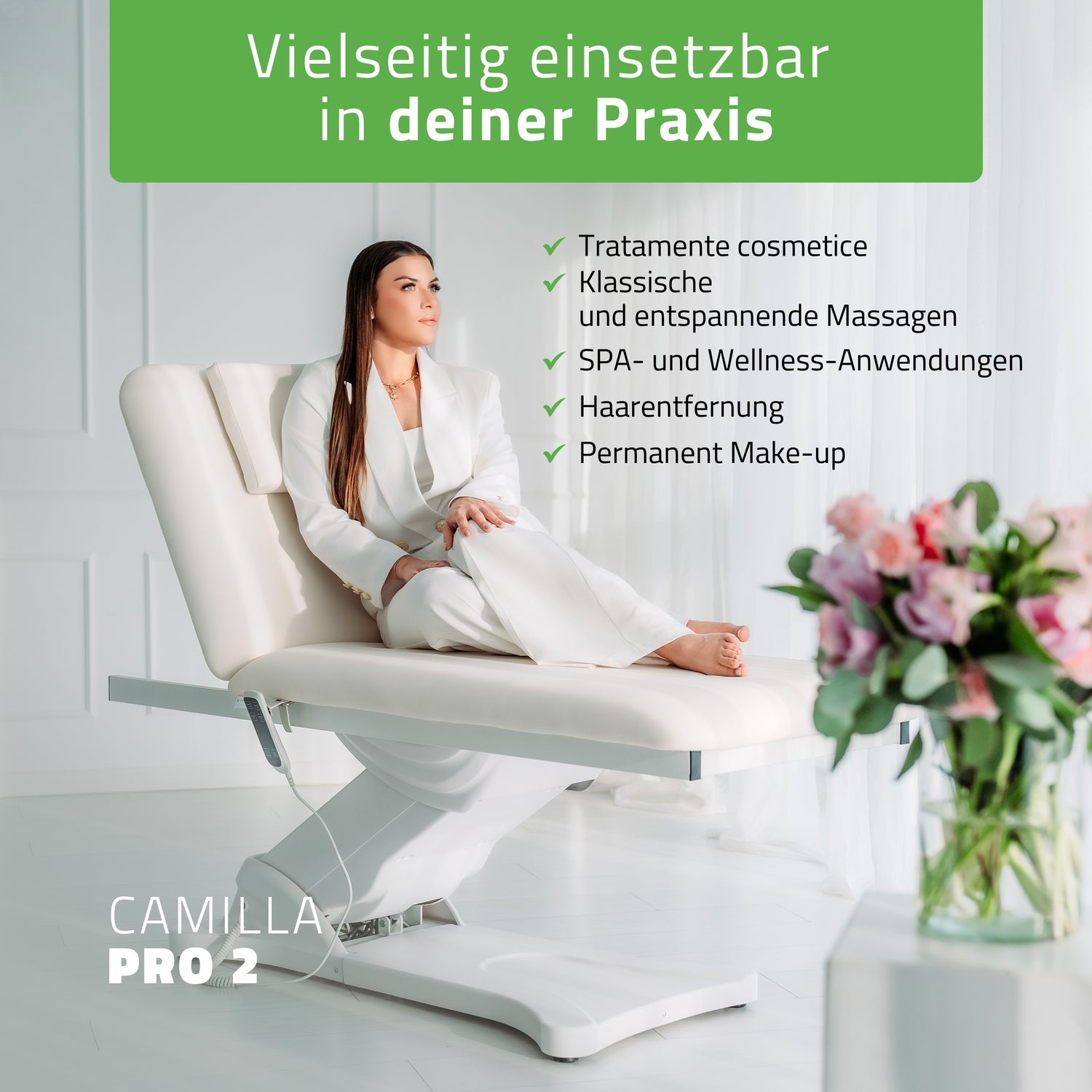 Kosmetikliege Elektrisch mit Heizung Camilla PRO 2