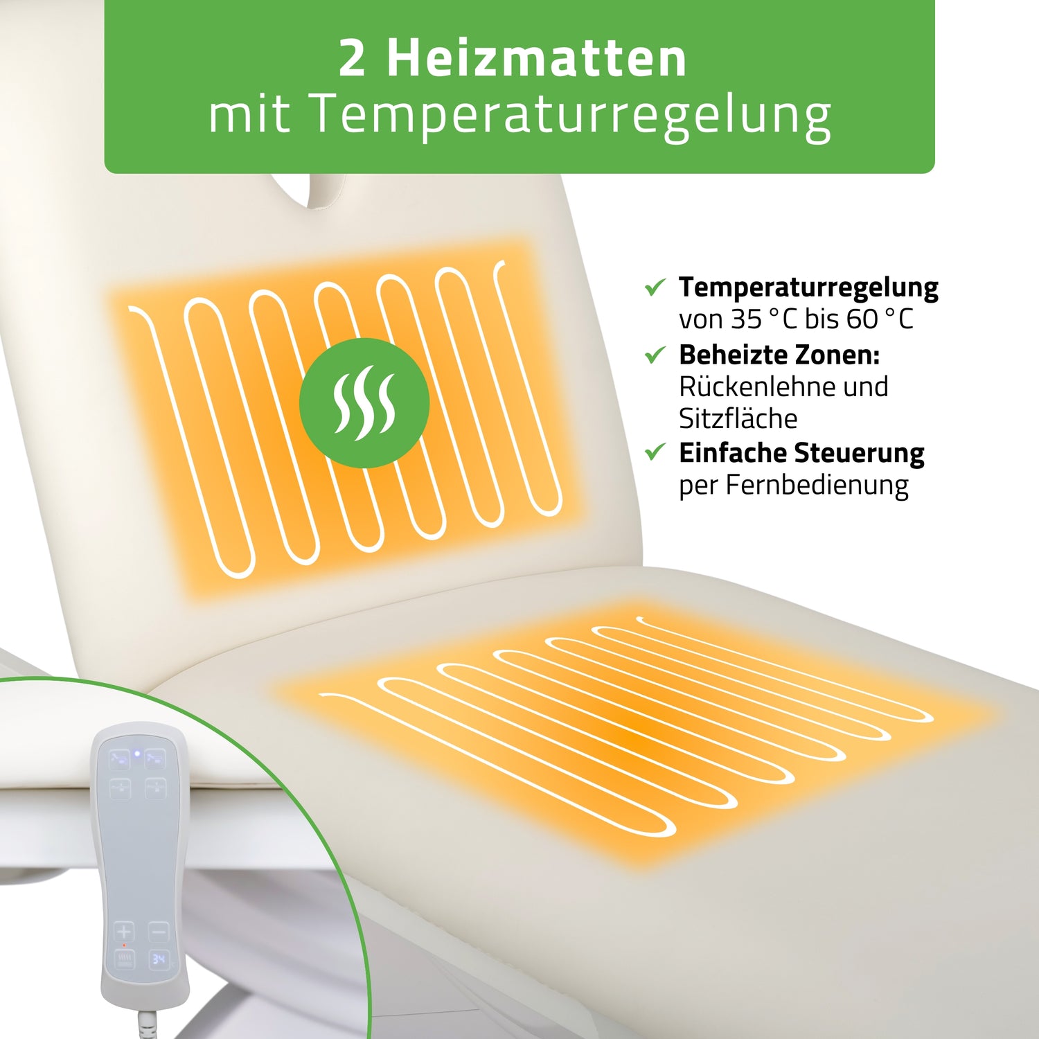 Kosmetikliege Elektrisch mit Heizung Camilla PRO 2