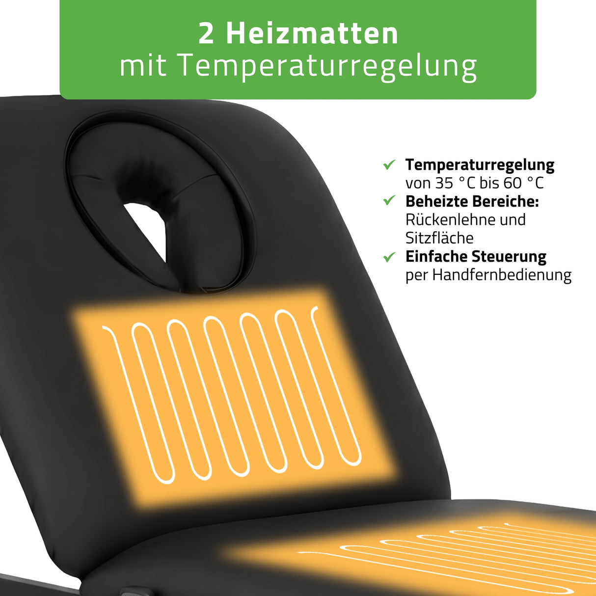 Kosmetikliege Elektrisch mit Heizung Camilla Ergo 2 | 3 Jahre Garantie
