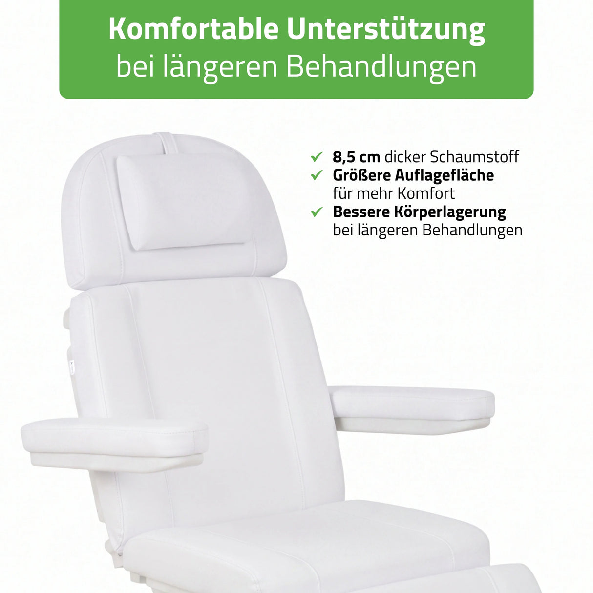 Kosmetikliege Elektrisch Tavia | Kosmetiksessel mit elektrischer Verstellung | Handfernbedienung | 3 Jahre Garantie