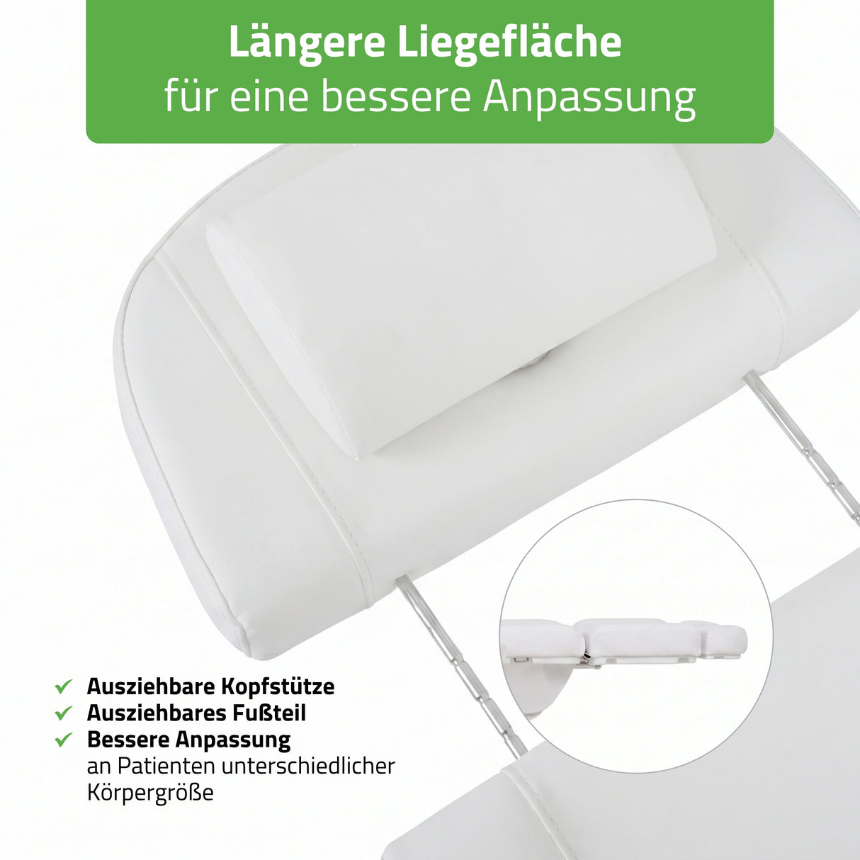 Kosmetikliege Elektrisch Tavia | Kosmetiksessel mit elektrischer Verstellung | Handfernbedienung | 3 Jahre Garantie
