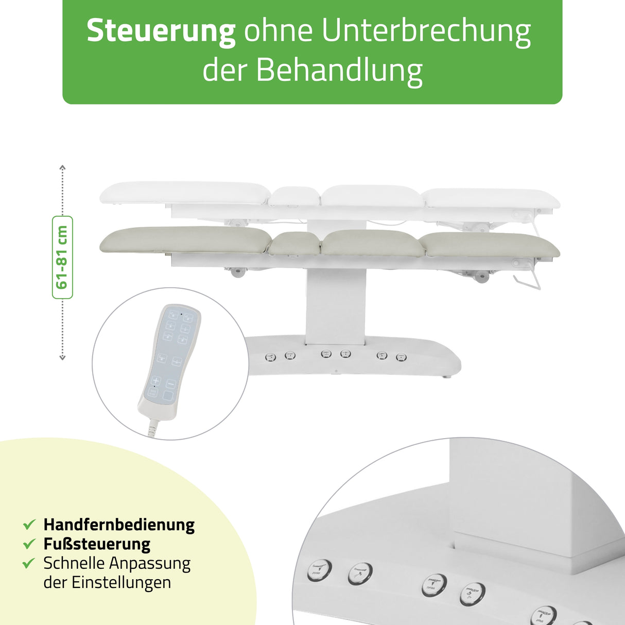 Kosmetikliege Elektrisch mit Heizung | Serenity Ergo 4 | für Massage und SPA Anwendungen | 3 Jahre Garantie