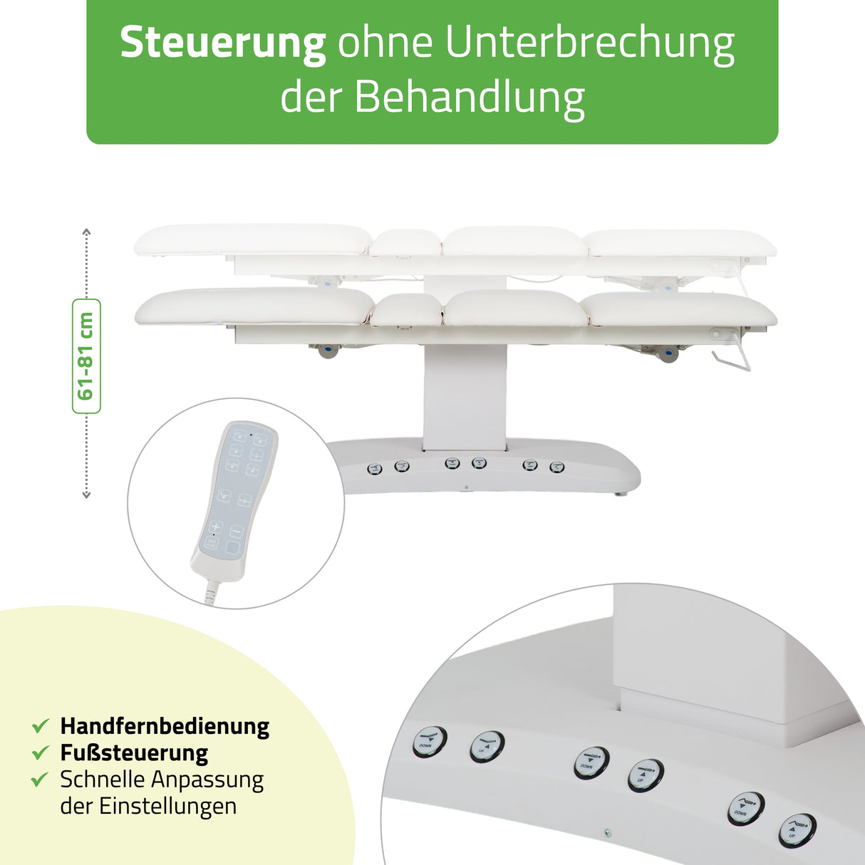 Kosmetikliege Elektrisch mit Heizung | Serenity Ergo 4 | für Massage und SPA Anwendungen | 3 Jahre Garantie