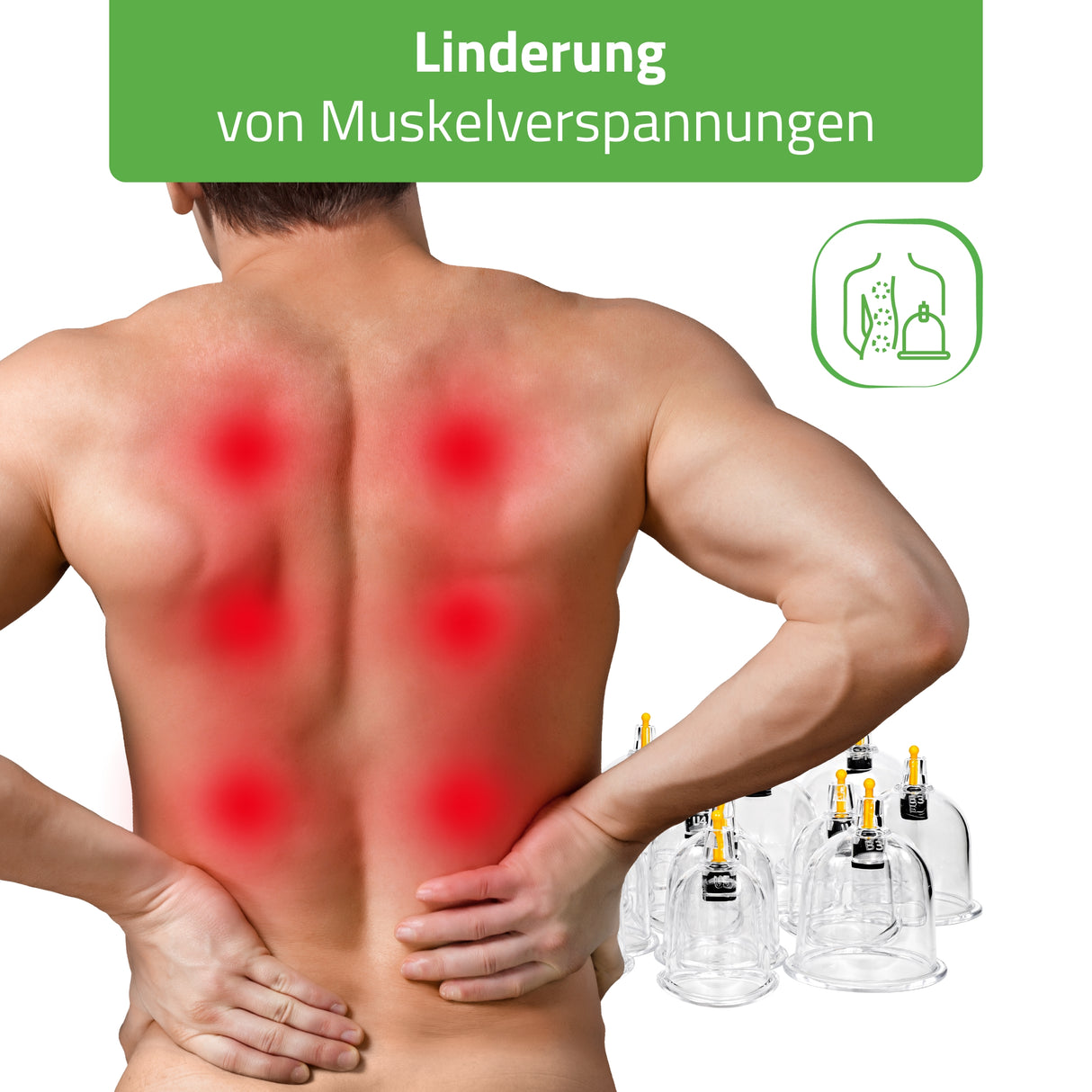 HABYS Feuerlose chinesische Vakuum-Schröpfköpfe mit Pumpe | 14 Stück