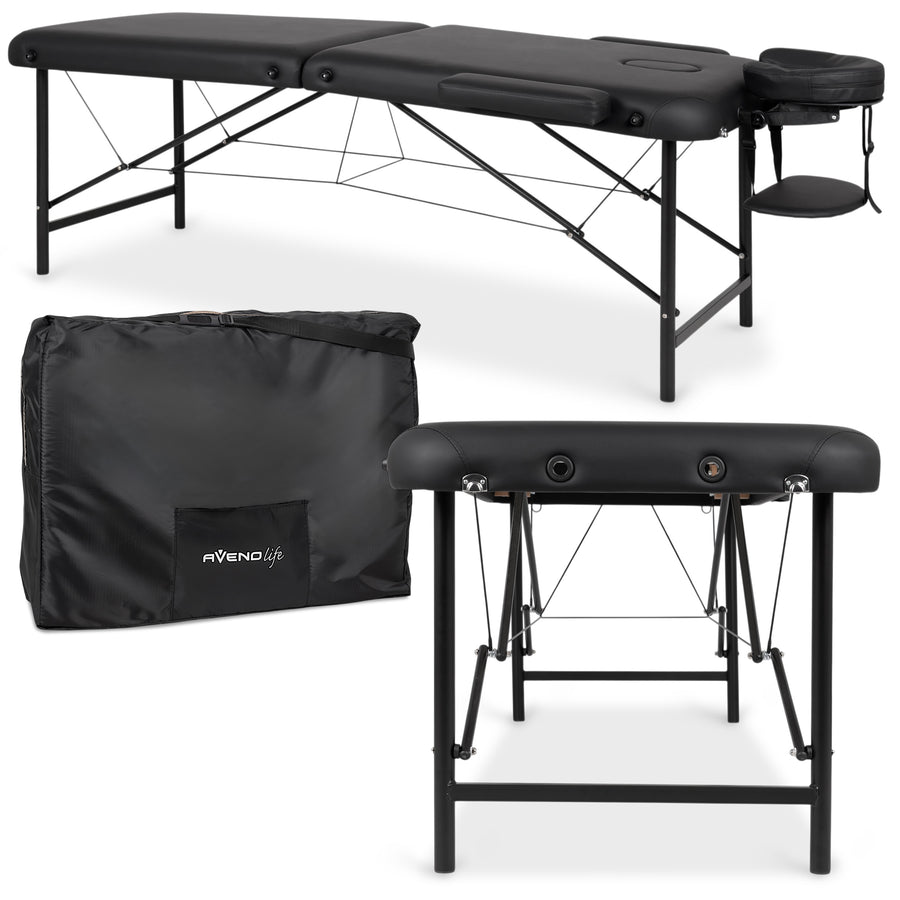 Inklapbare massagetafel Rico | Zwart