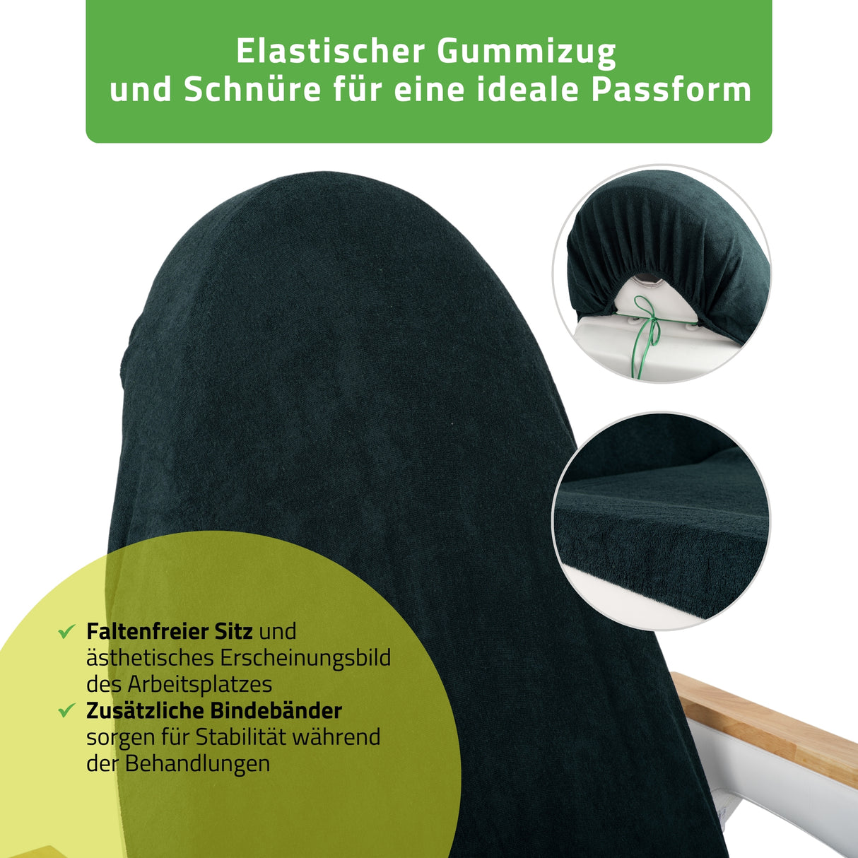 Frottee Bezug mit Gummizug und Schnüren für Kosmetikliege