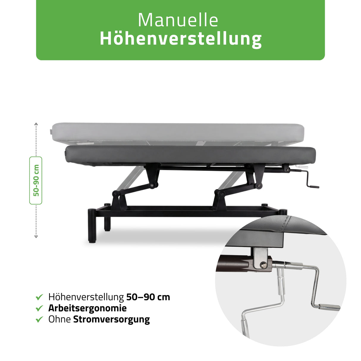 Stationäre Massageliege Vigo 1 | mit Kurbelverstellung