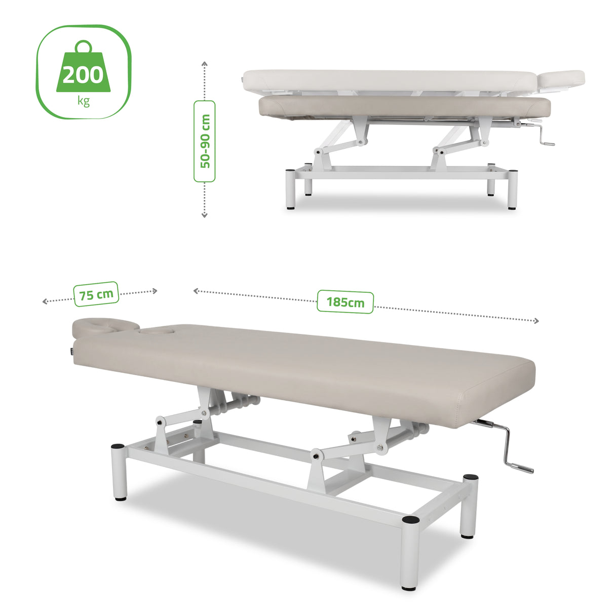 Stationäre Massageliege Vigo 1 | mit Kurbelverstellung