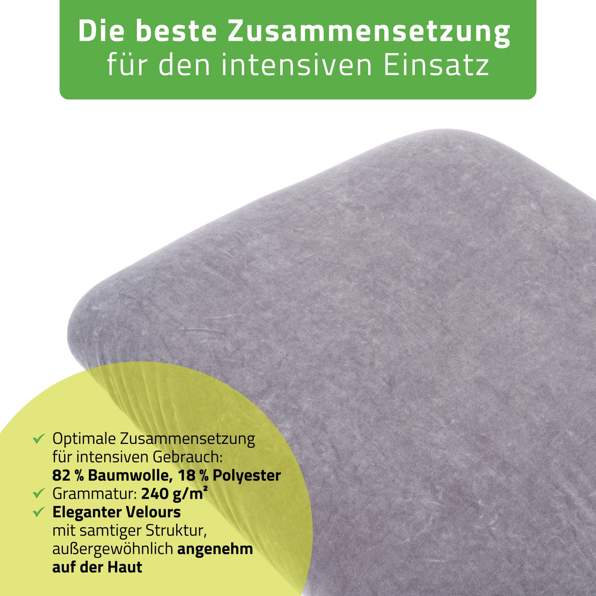 Velours Bezug mit Gummizug und Schnüren für Kosmetikliege