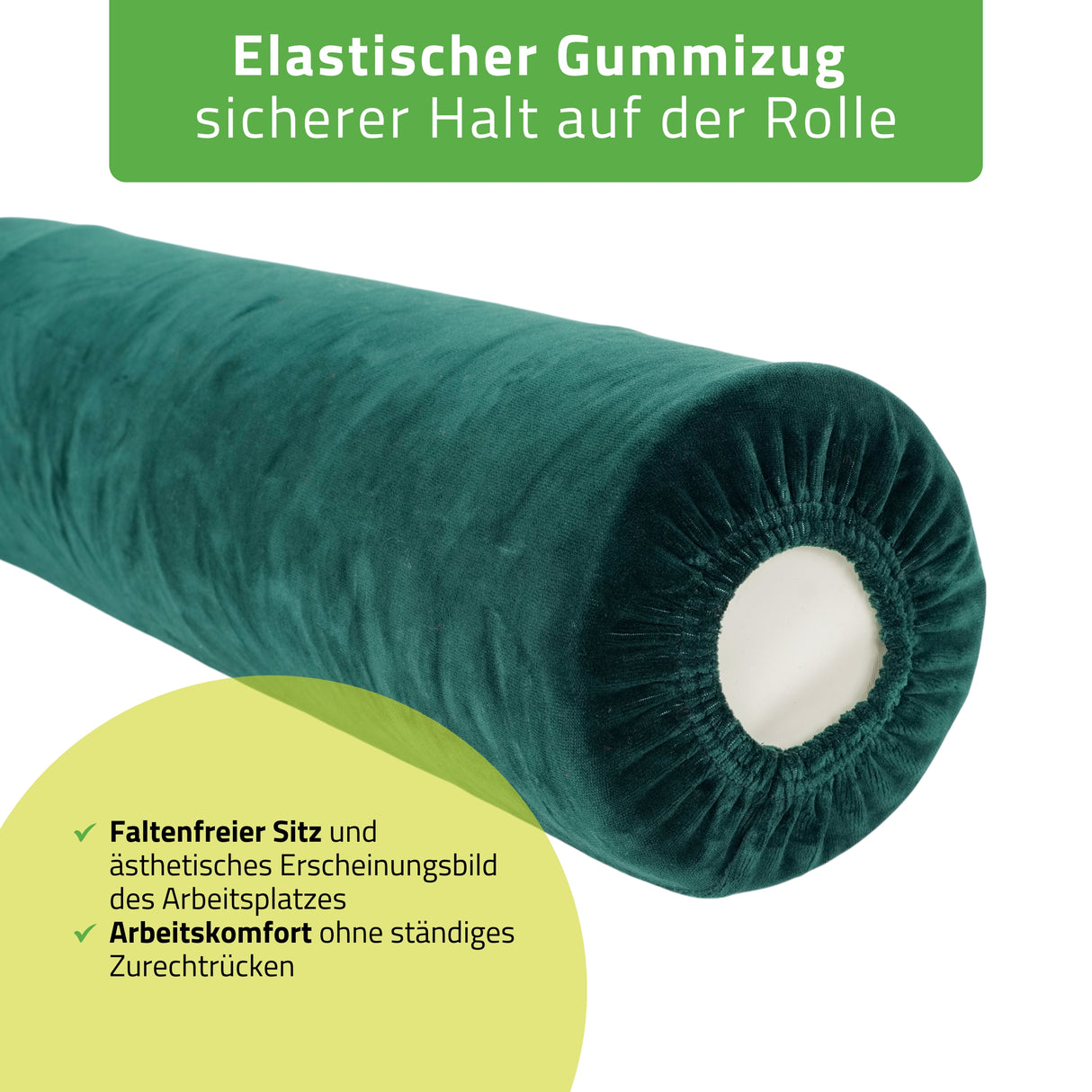 Velours Bezug für Lagerungsrolle mit Gummizug | 15x60