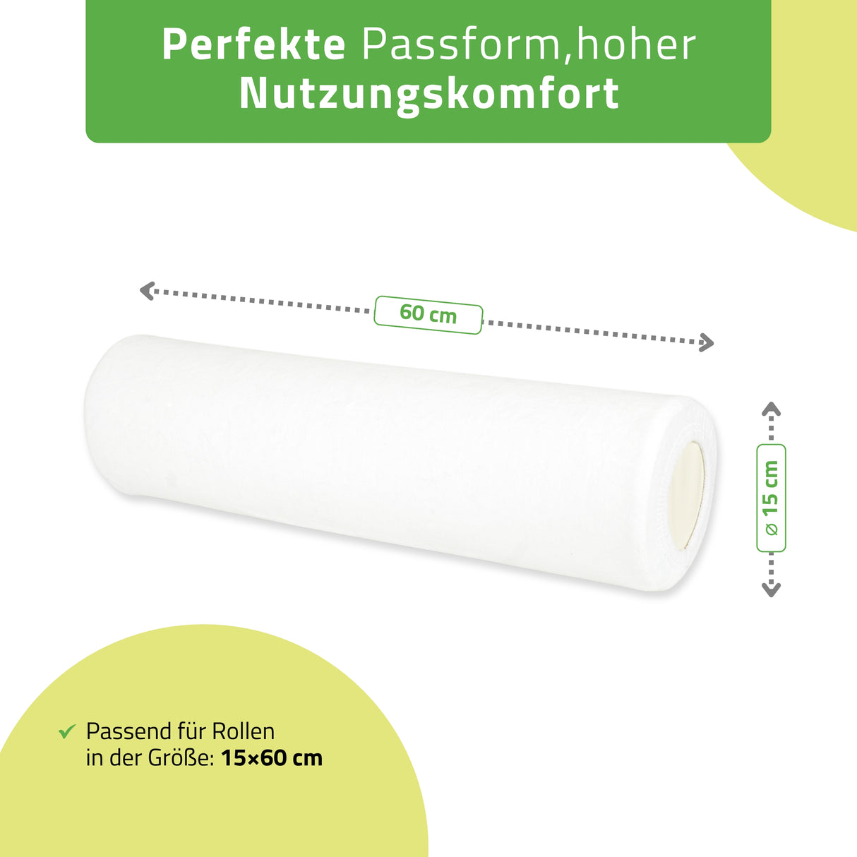 Velours Bezug für Lagerungsrolle mit Gummizug | 15x60