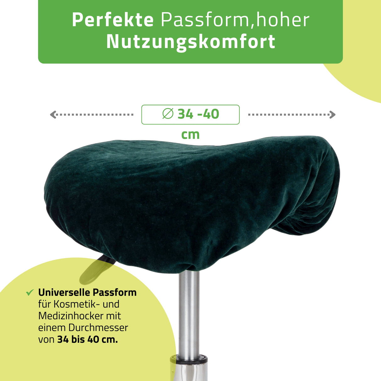 Velours Bezug für Rollhocker mit Gummizug | Durchmesser 34-40 cm