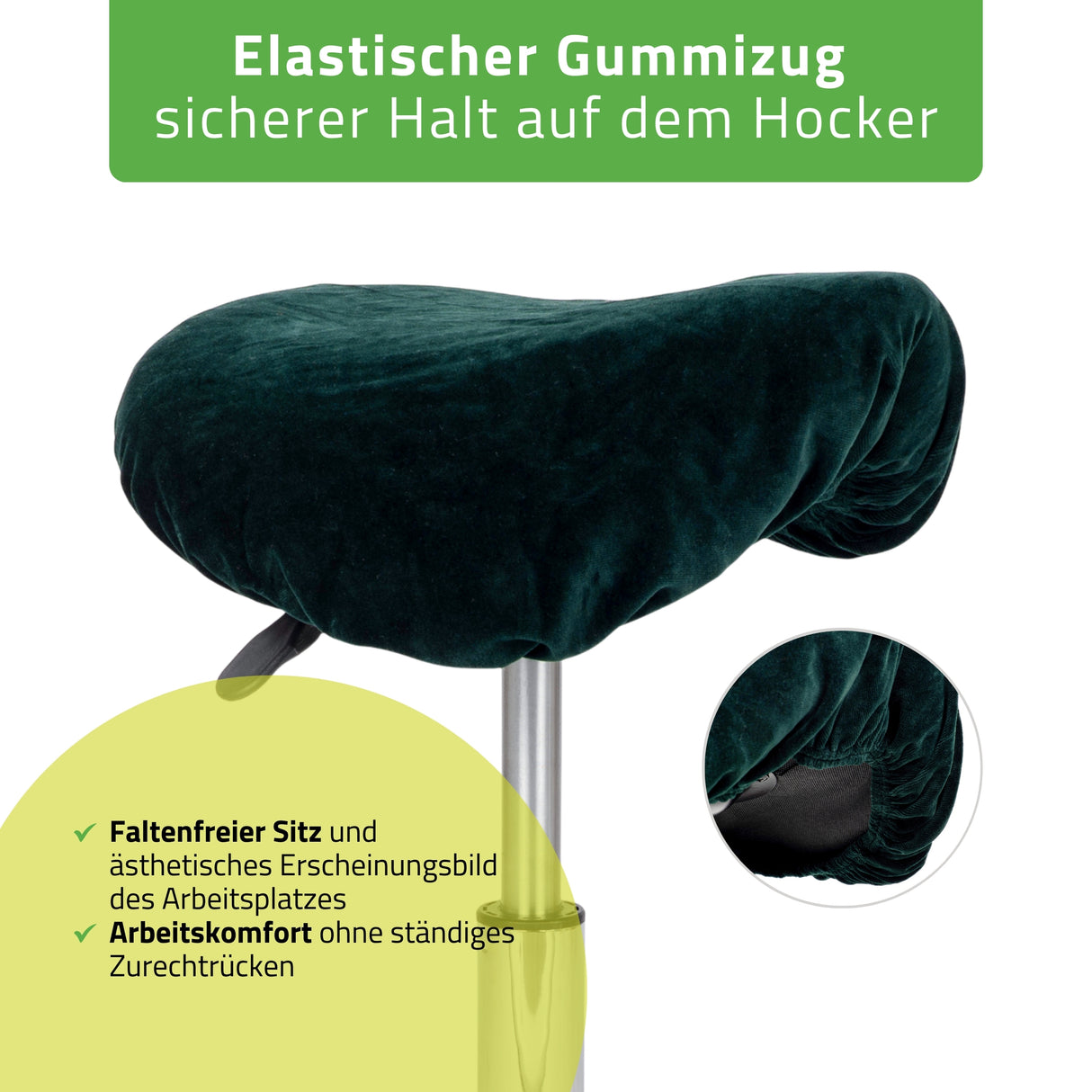 Velours Bezug für Rollhocker mit Gummizug | Durchmesser 34-40 cm