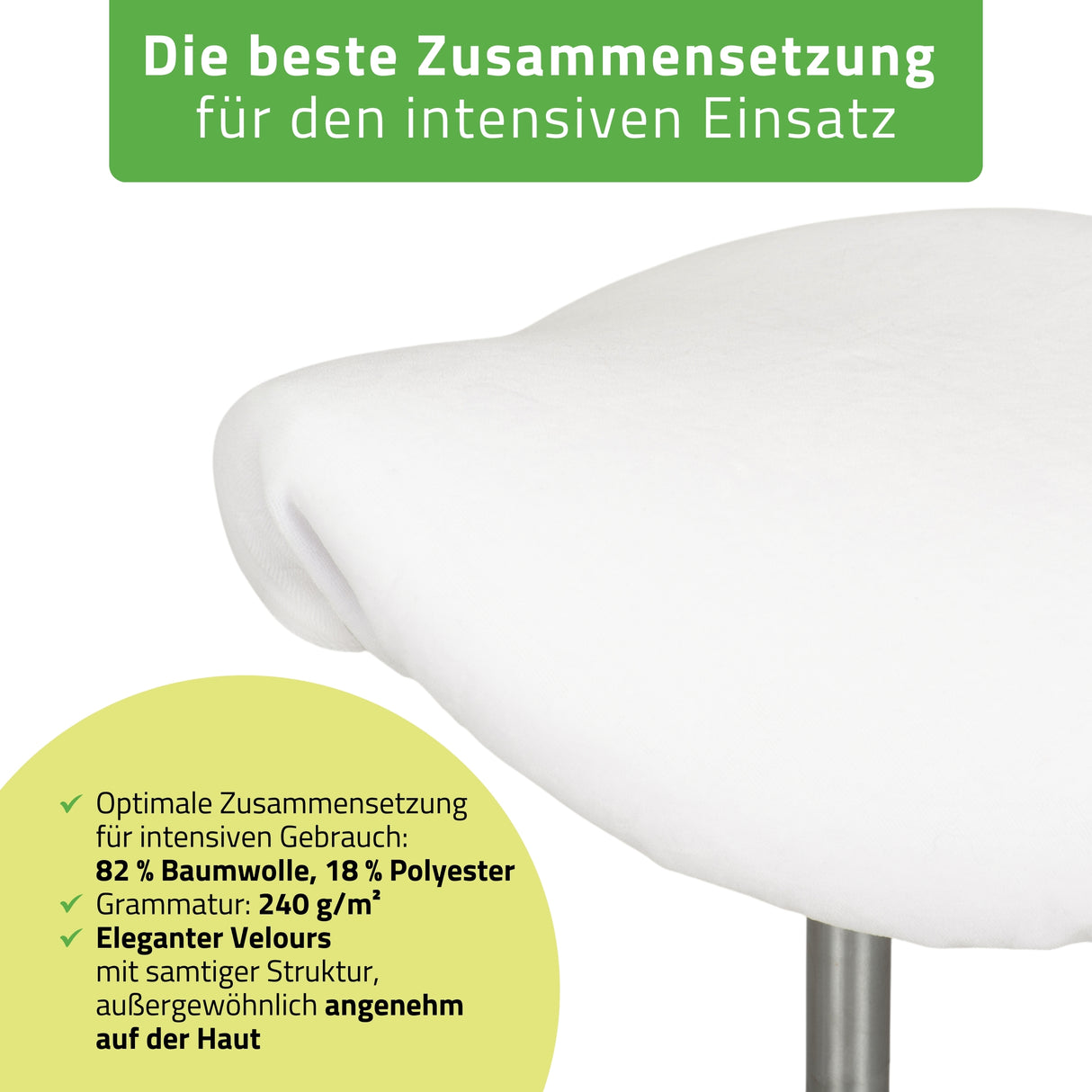 Velours Bezug für Rollhocker mit Gummizug | Durchmesser 34-40 cm