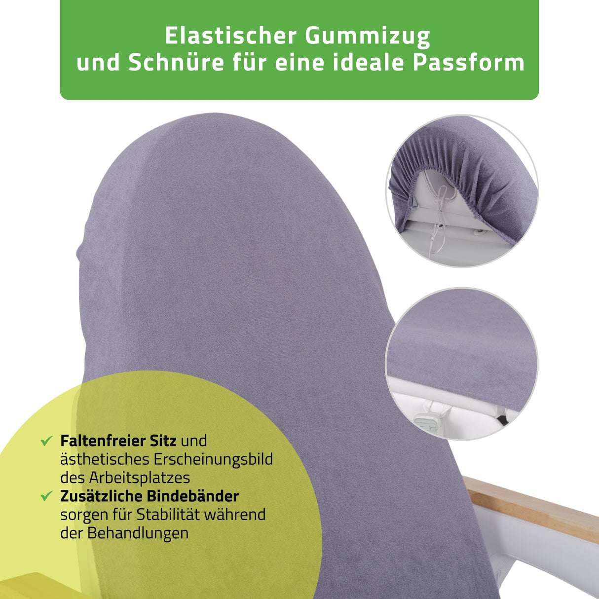 Frottee Bezug mit Gummizug und Schnüren für Kosmetikliege