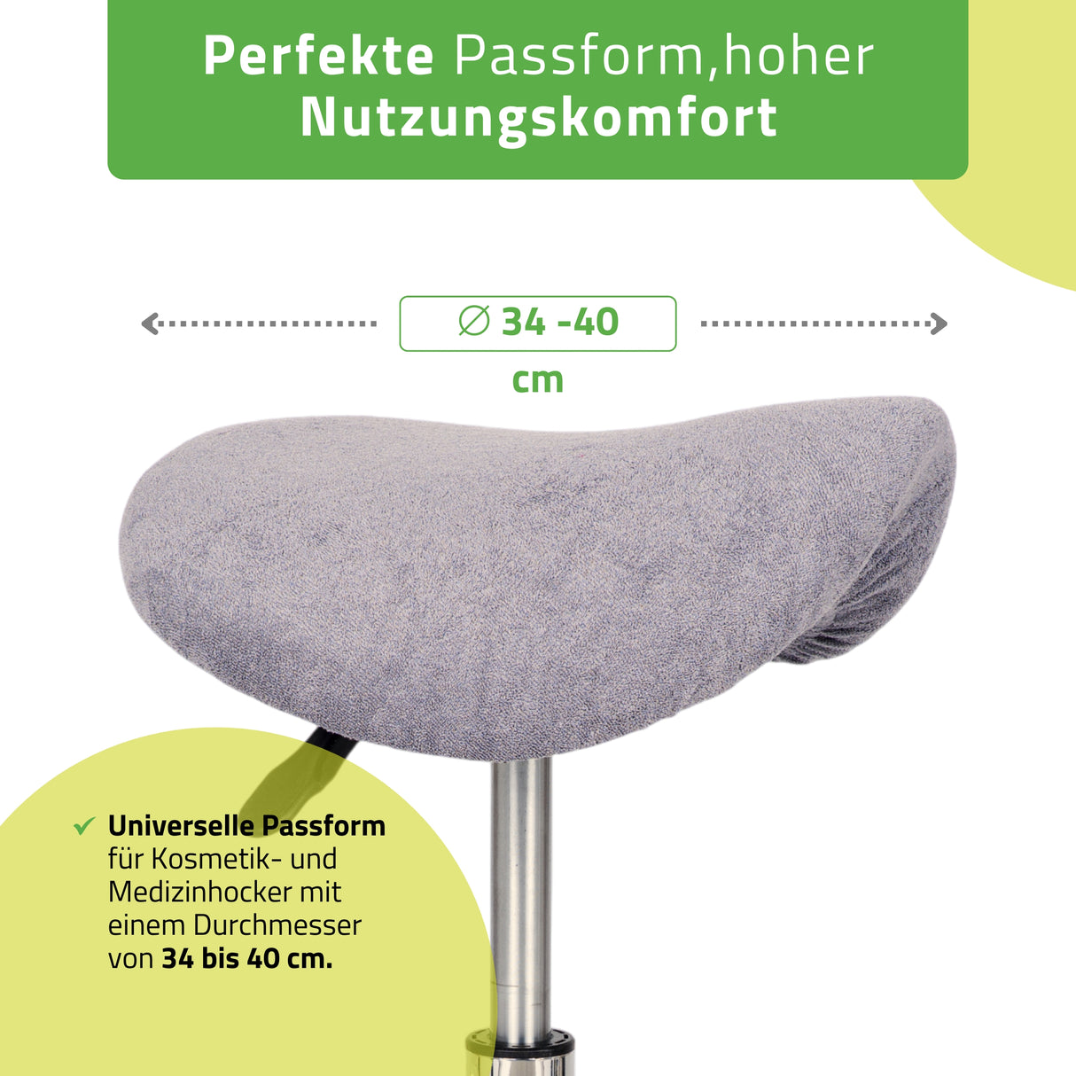 Frottee Bezug für Rollhocker | Durchmesser 34-40 cm