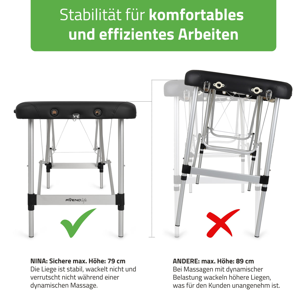 Massageliege Klappbar Nina | Kosmetikliege Tattooliege
