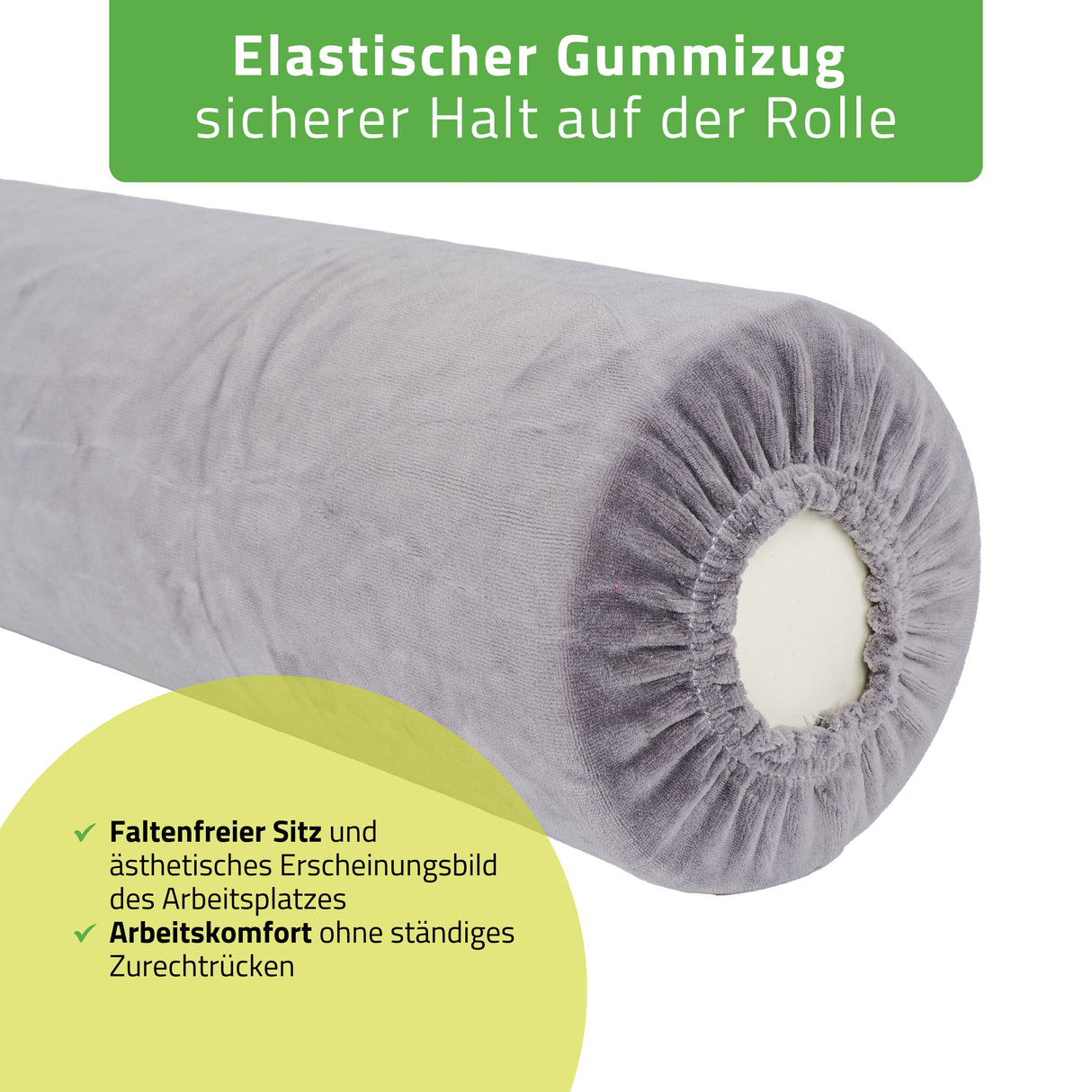 Velours Bezug für Lagerungsrolle mit Gummizug | 15x60