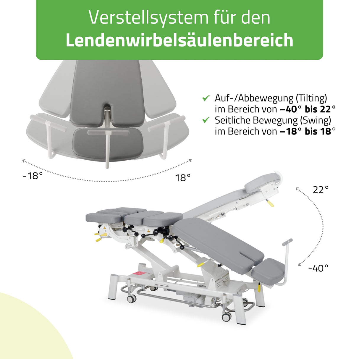 Chiropraktikerliege Elektrisch Therapieliegen Evero Upright Chiro Z7 | Steuerrahmen