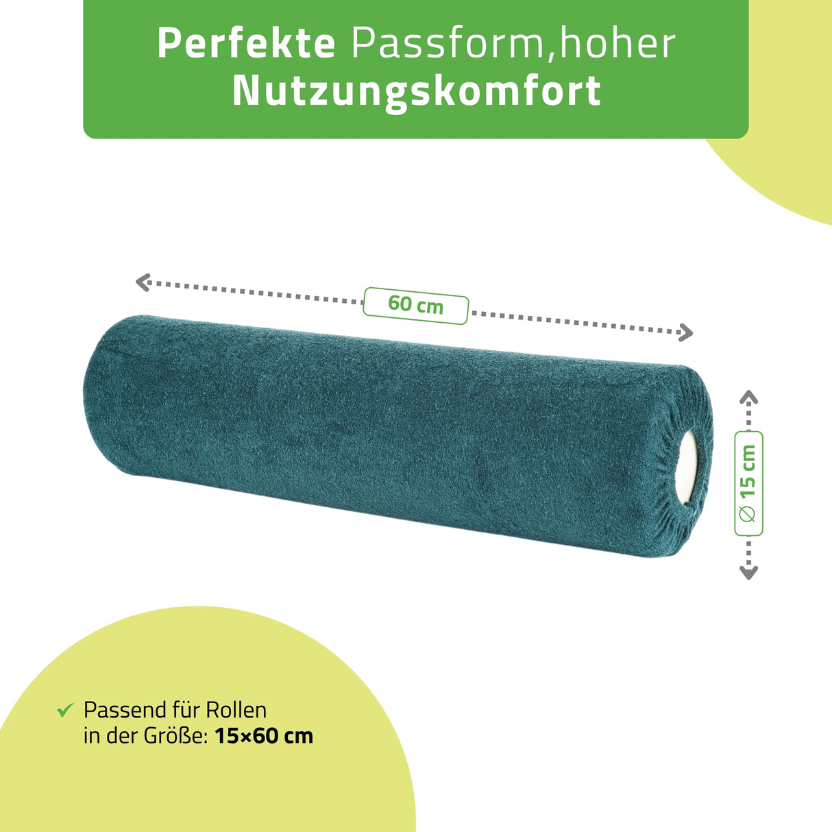 Frottee Bezug für Lagerungsrolle | 15x60 cm