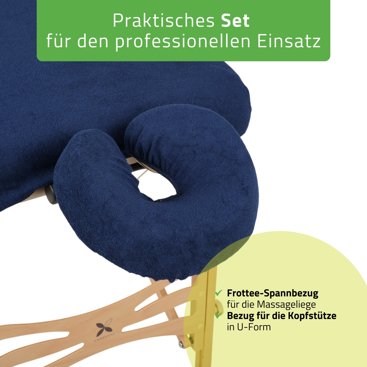 Set | Einteiliges Frottee Spannlaken für klappbare Massageliegen 70-75/180-185 | + Frottee-Bezug für die Kopfstütze
