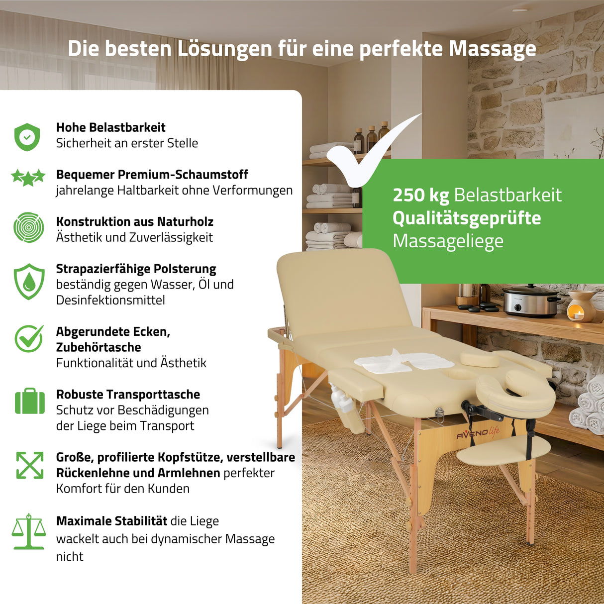 Massageliege Klappbar Bianca | Kosmetikliege