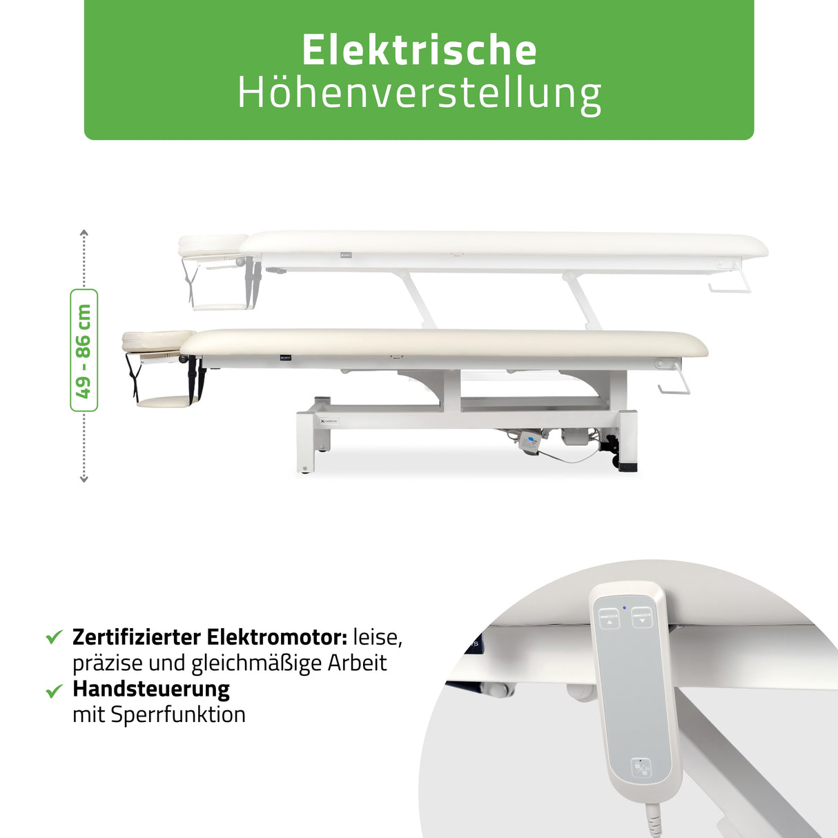 Massageliege Elektrisch Fortis 1 | 1-Segmente | Handfernbedienung | 3 Jahre Garantie
