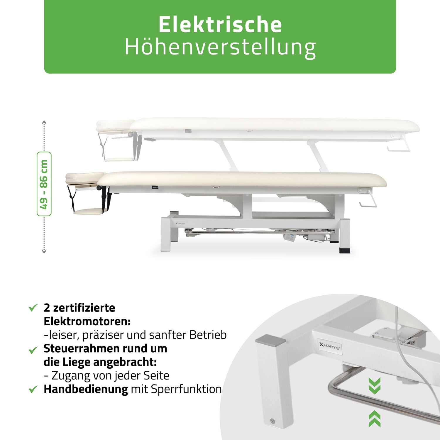 Massageliege Elektrisch Fortis 1 | 1-Segmente | Handfernbedienung Steuerrahmen | 3 Jahre Garantie
