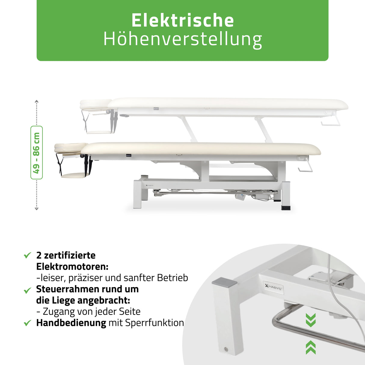 Massageliege Elektrisch Fortis 1 | 1-Segmente | Handfernbedienung Steuerrahmen | 3 Jahre Garantie