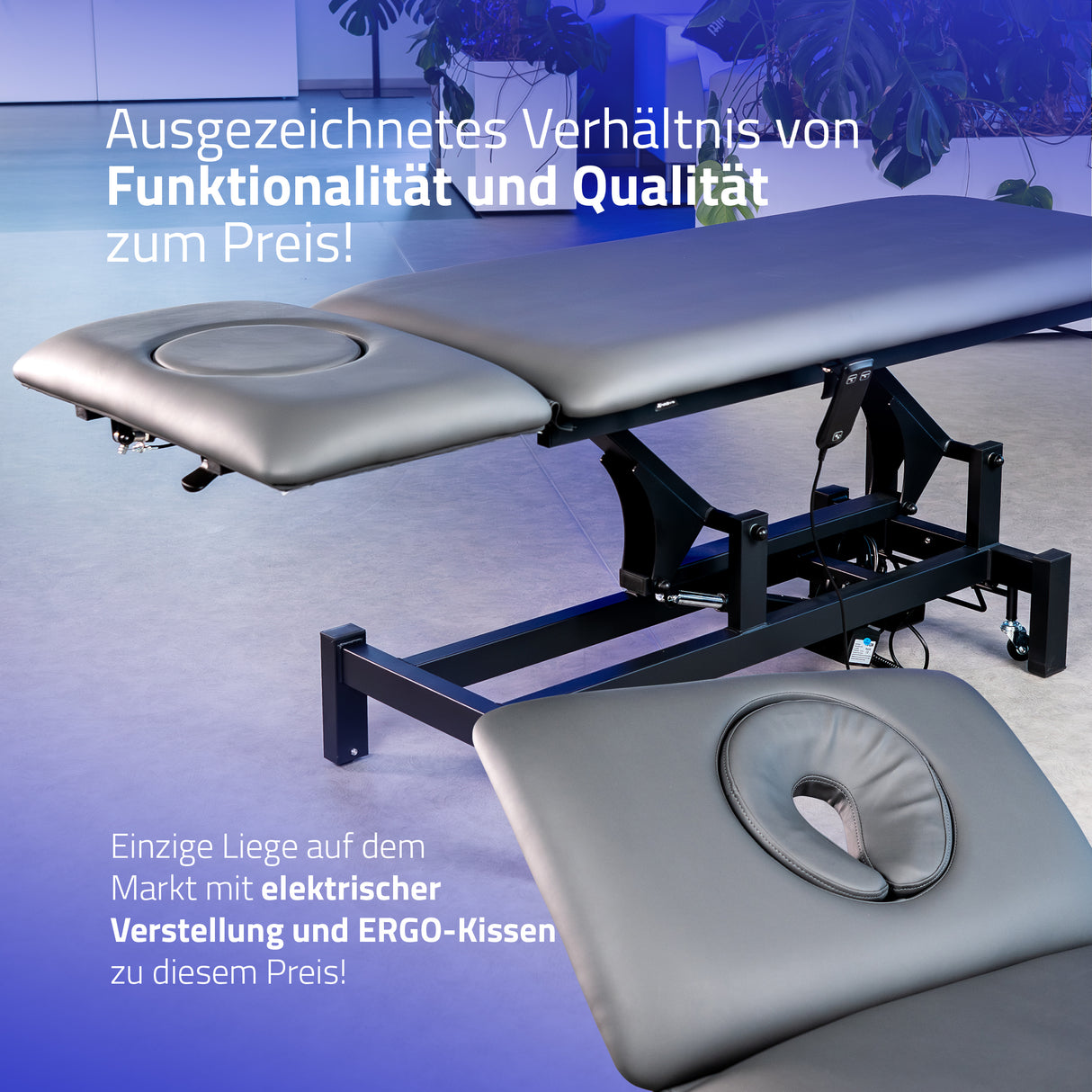 Massageliege Elektrisch Fortis 2 Ergo | 2-Segmente | Handfernbedienung | 3 Jahre Garantie