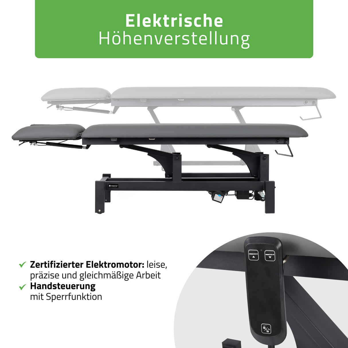Massageliege Elektrisch Fortis 2 Ergo | 2-Segmente | Handfernbedienung | 3 Jahre Garantie