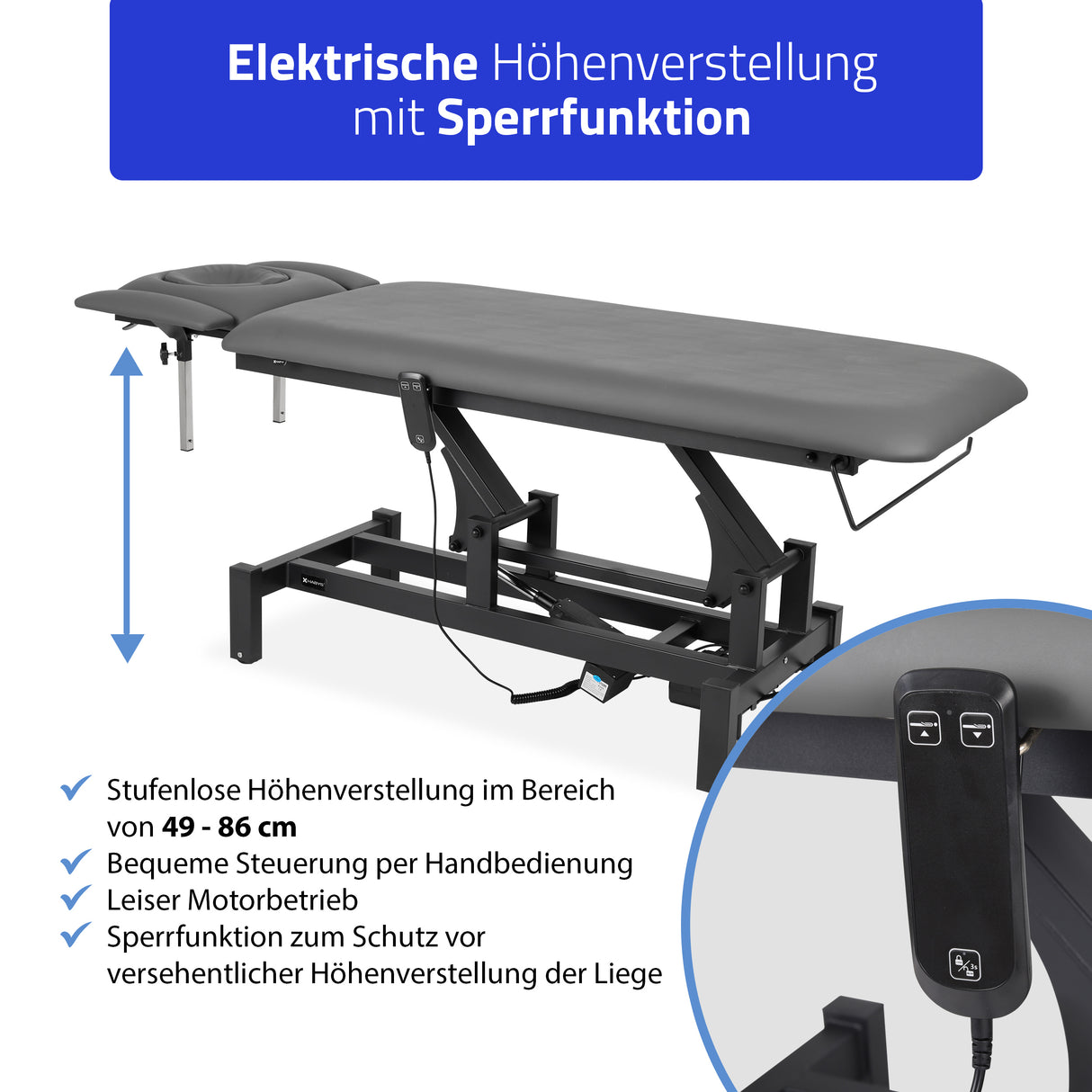 Massageliege Elektrisch Fortis 4 Ergo | 4-Segmente | Handfernbedienung | 3 Jahre Garantie