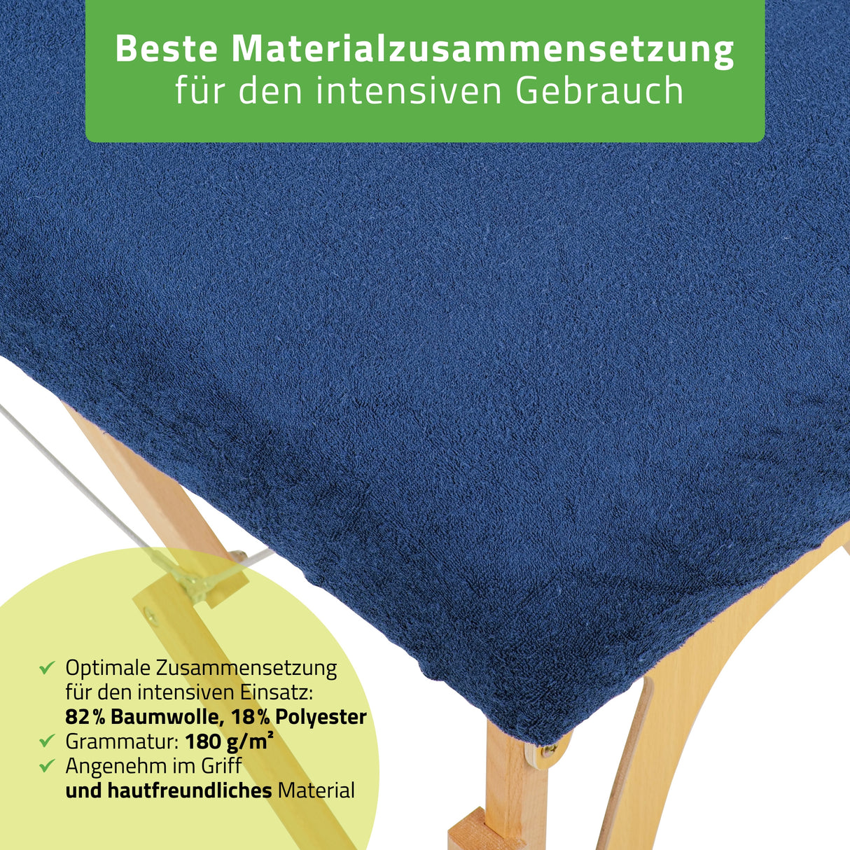 Set | Einteiliges Frottee Spannlaken für klappbare Massageliegen 60/165 | + Frottee-Bezug für die Kopfstütze