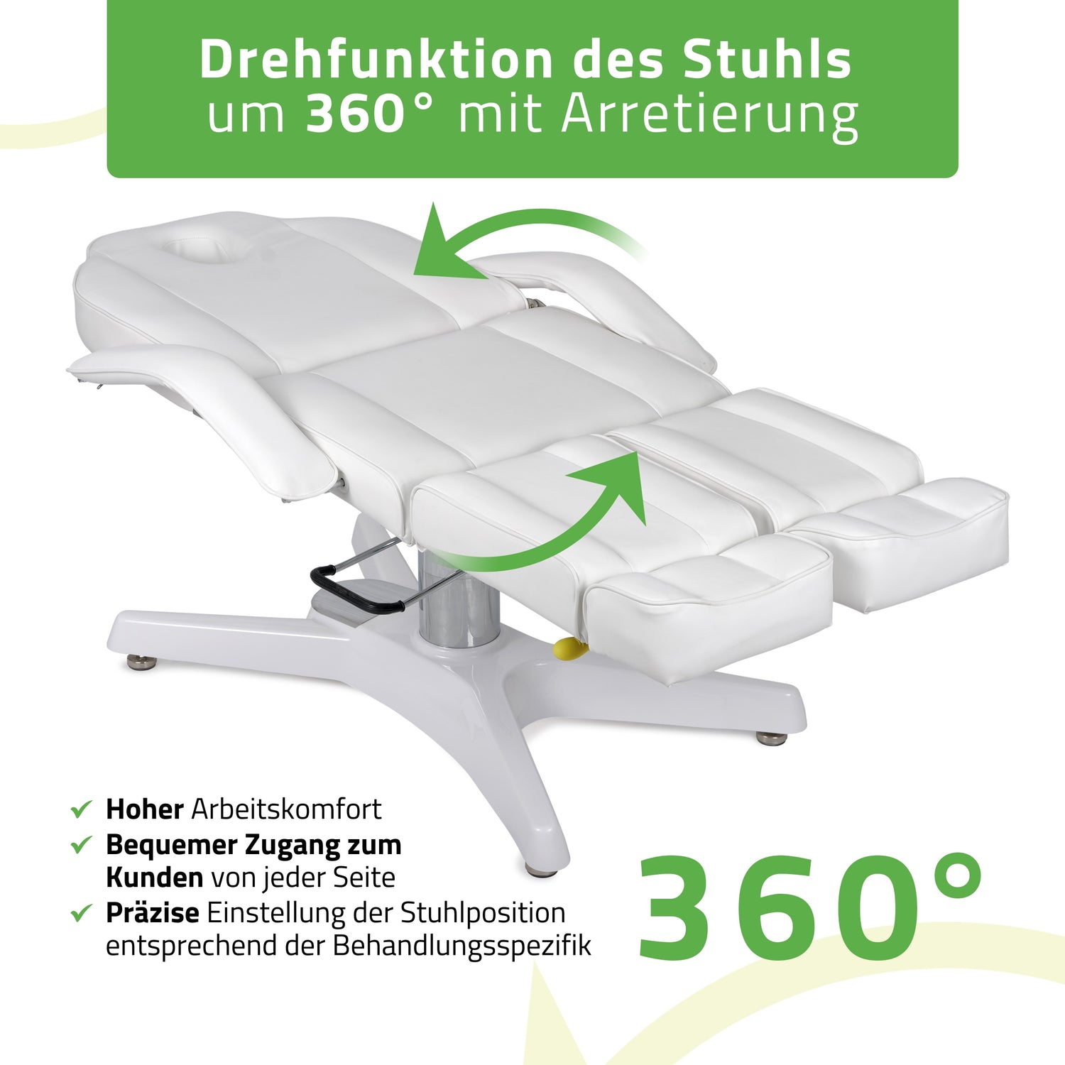 Kosmetikliege Max Hydraulisch | Pneumatische Verstellung | Massageliege